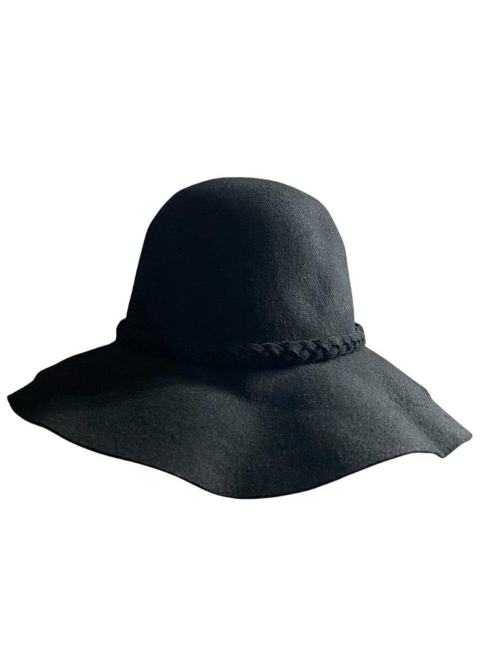 Call It Spring Women’s Black Stylish Autumn Wide Brim Felt Braided Band Hat